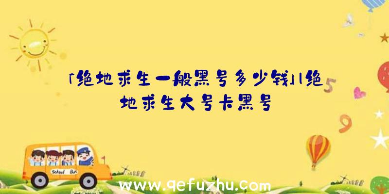 「绝地求生一般黑号多少钱」|绝地求生大号卡黑号